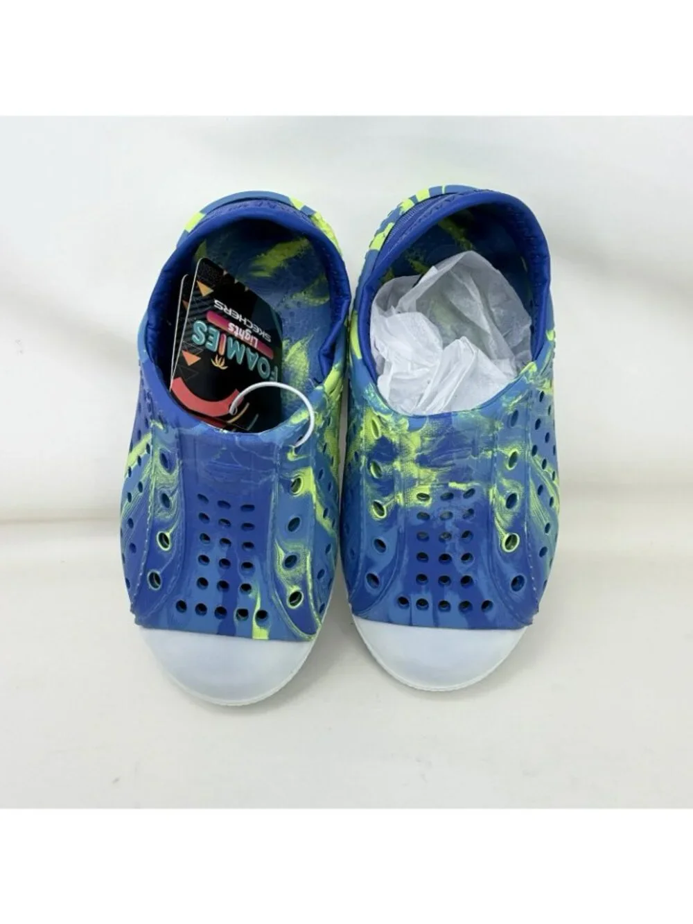 Skechers Foamies Solar Beamz Slip-On Water Shoes Blue White Toddler Size 8